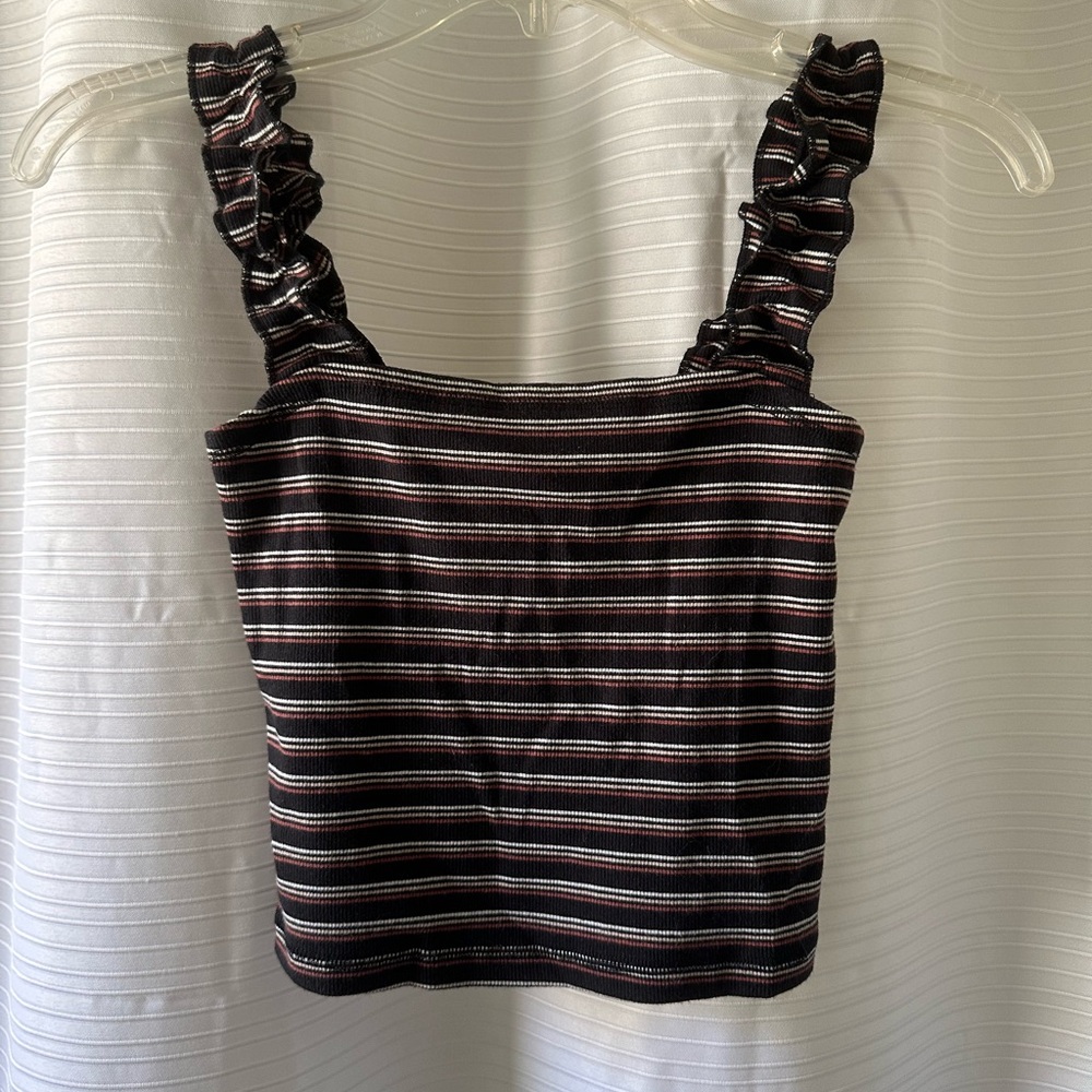 Abercrombie & Fitch Black and White Striped Tank Top